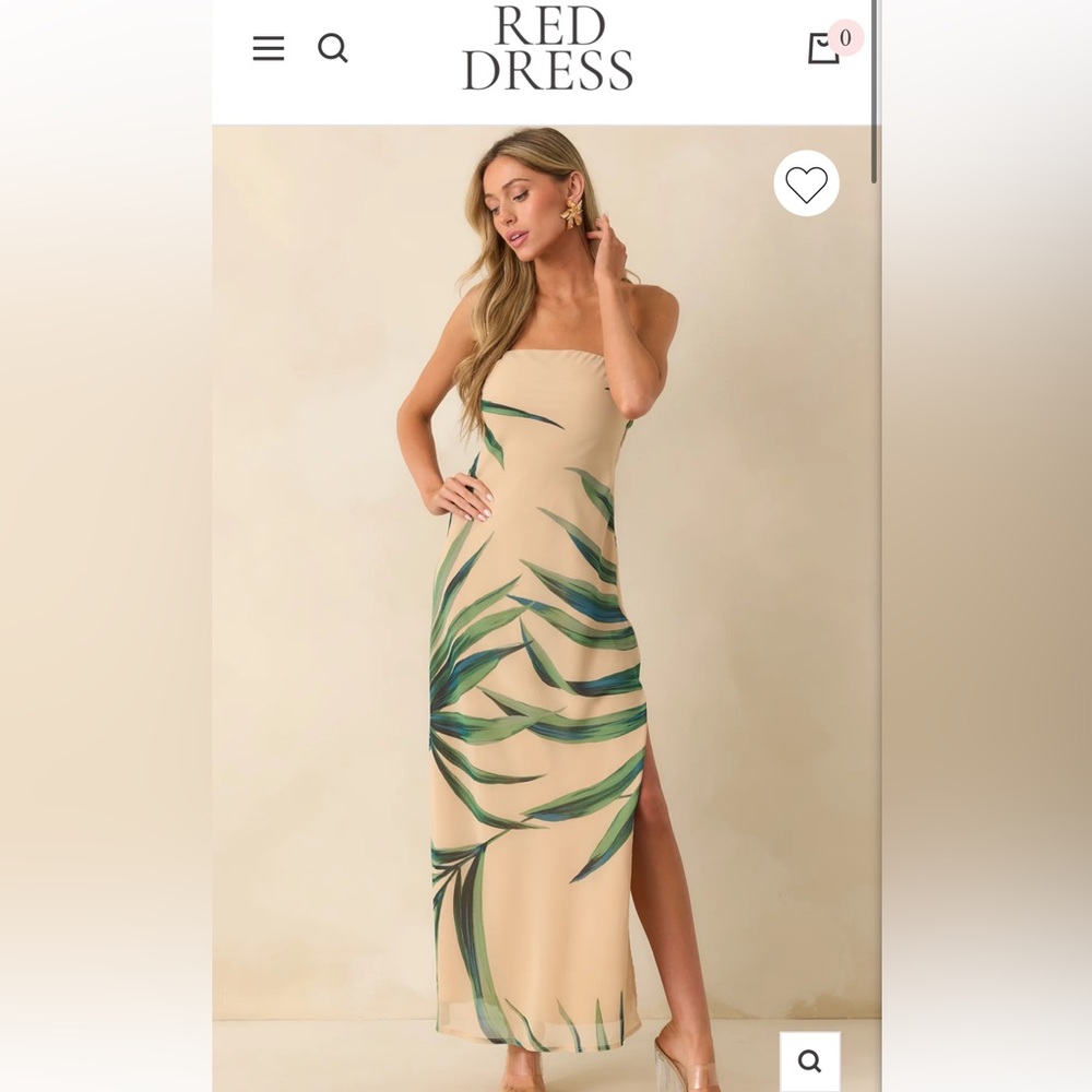 NWT Red Dress Boutique Tropical Print Maxi Dress S